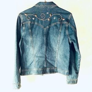 ITW by Claude Brown Embroidered Oversized Denim Jacket